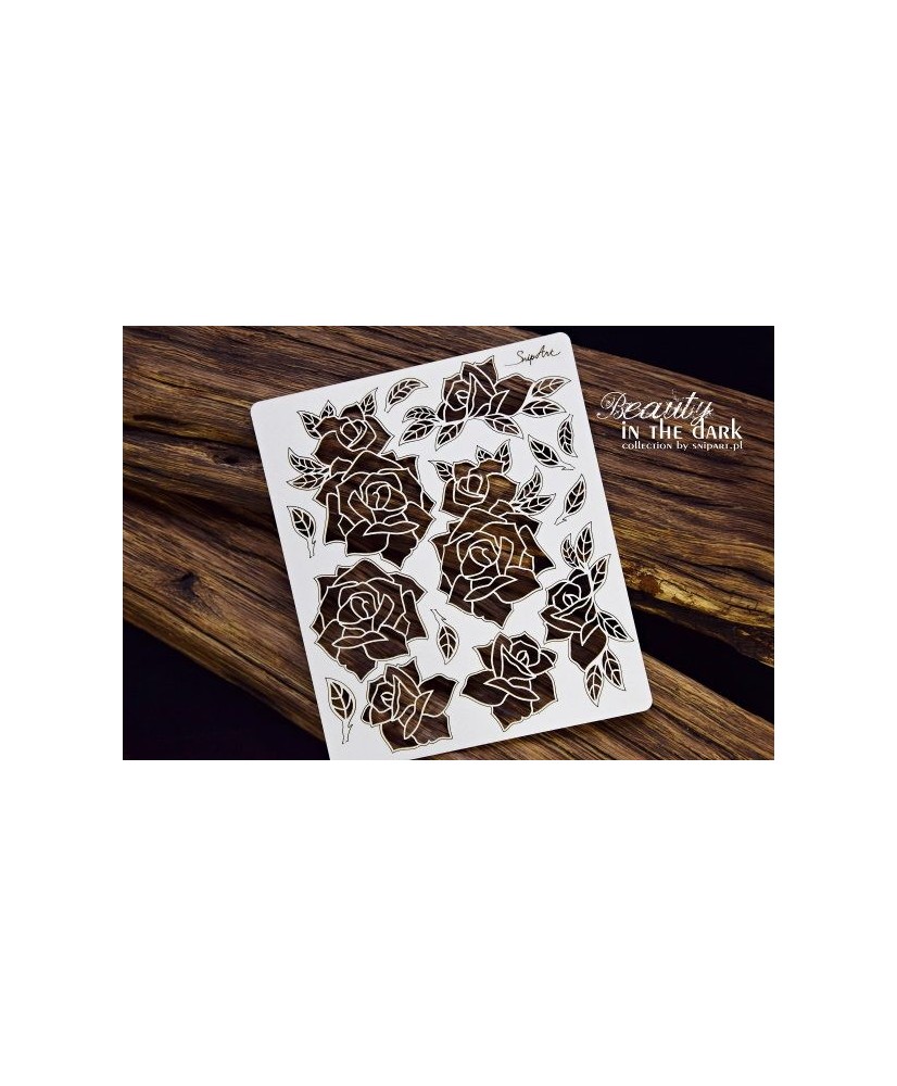 Beauty in the Dark – Openwork Roses – set 14.5x17cm