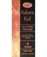 Glittery Orange Transfer Foil  – 5 sheets