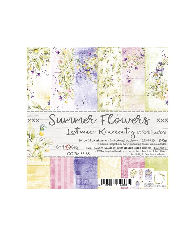 Summer Flowers – a Set of Papers 15,25 x 15,25cm