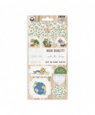 Chipboard Sticker Sheet There Is No Planet B 03, 10,5 x 22cm