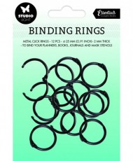 Binding Click Rings Black Essentials 12 PC