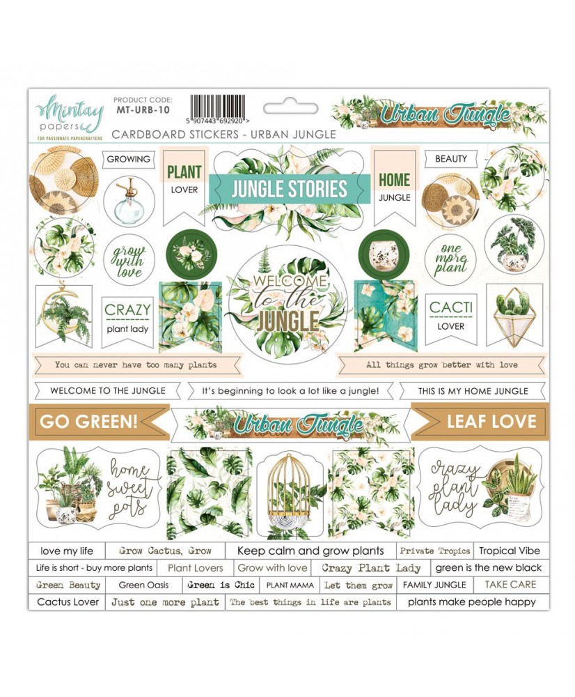 Urban Jungle 12 X 12 Cardstock Stickers / Mintay