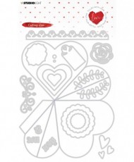 Cutting Die Heart shaped box filled with love 148x210mm nr.353