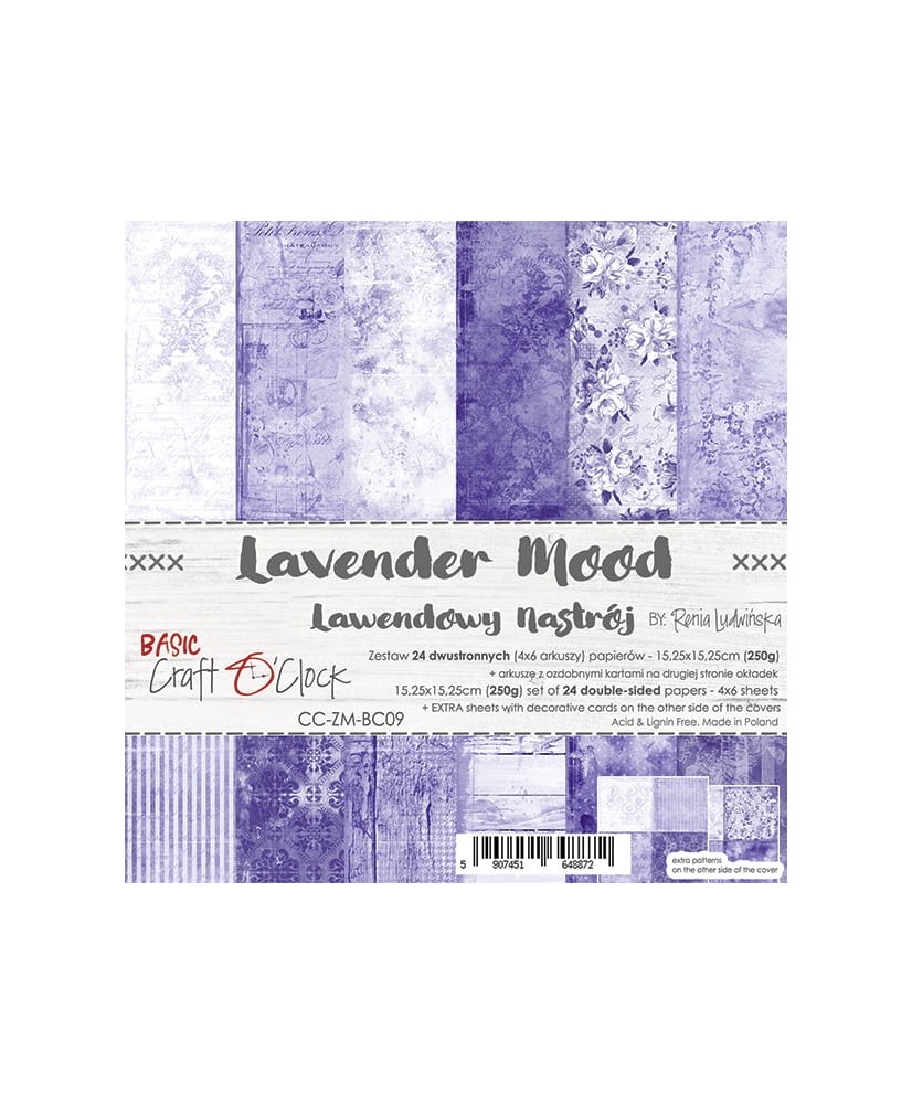 Lavender Mood - A Set Of Papers 15,25x15,25cm