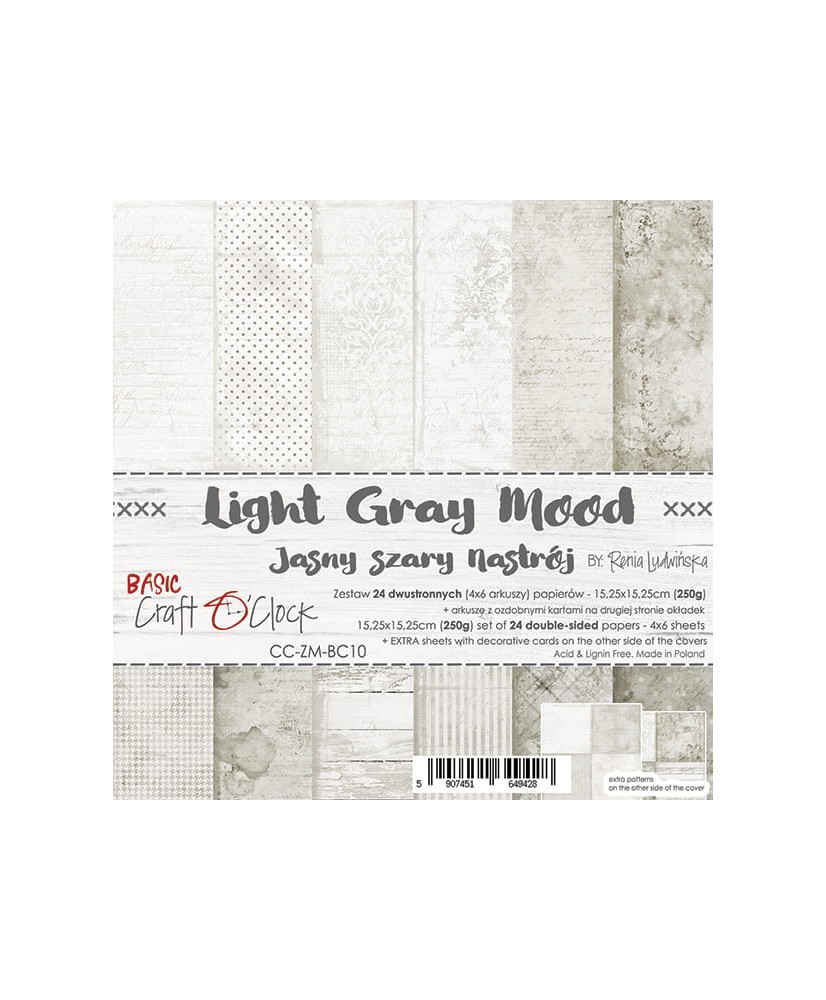 Light Gray Mood - A Set Of Papers 15,25x15,25cm