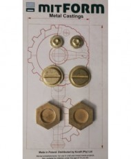 Set of 6 screw Top Metal Castings