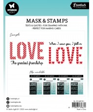 Mask & Stamp Love Sentiments 155x155x3mm 9 PC