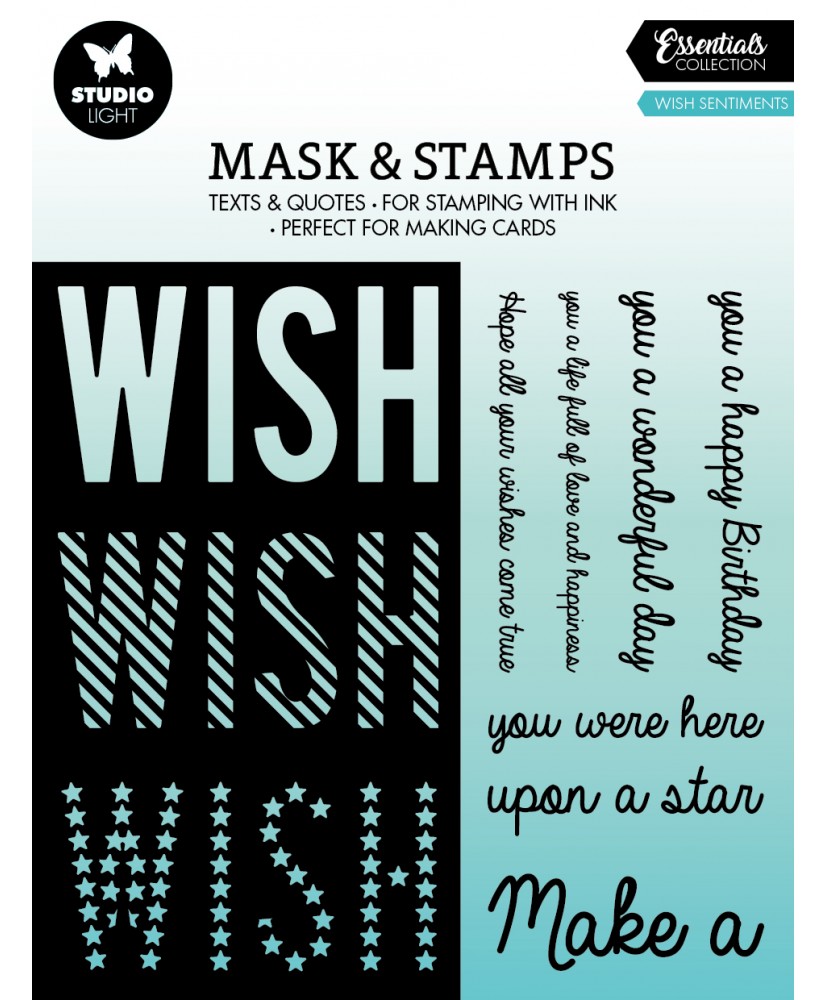 Mask & Stamp Wish Sentiments 155x155x3mm 8 PC