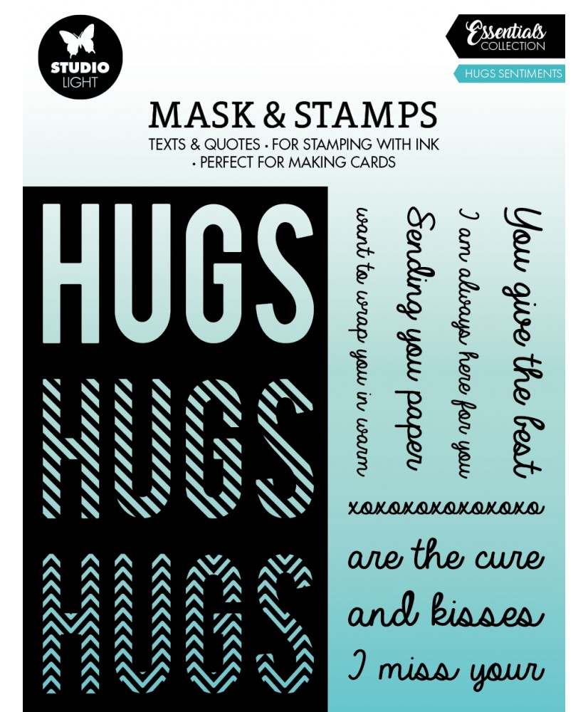 Mask & Stamp Hugs Sentiments 155x155x3mm 9 PC