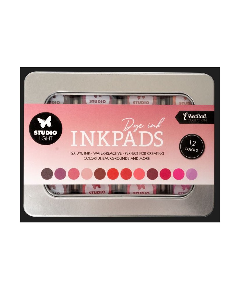 SL Ink Pads WB Dye Ink Red-Pink 12 PC