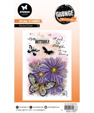 Stamp Butterflies Grunge 89x132 5 PC