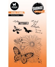 Stamp Butterflies Grunge...