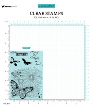 Stamp Butterflies Grunge 89x132 5 PC