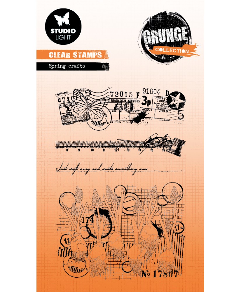 Stamp Spring Crafts Grunge 89x132 4 PC