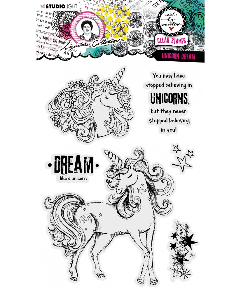 ABM Clear Stamp Unicorn Dream Signature Collection 197x139x3mm 6 PC nr.404