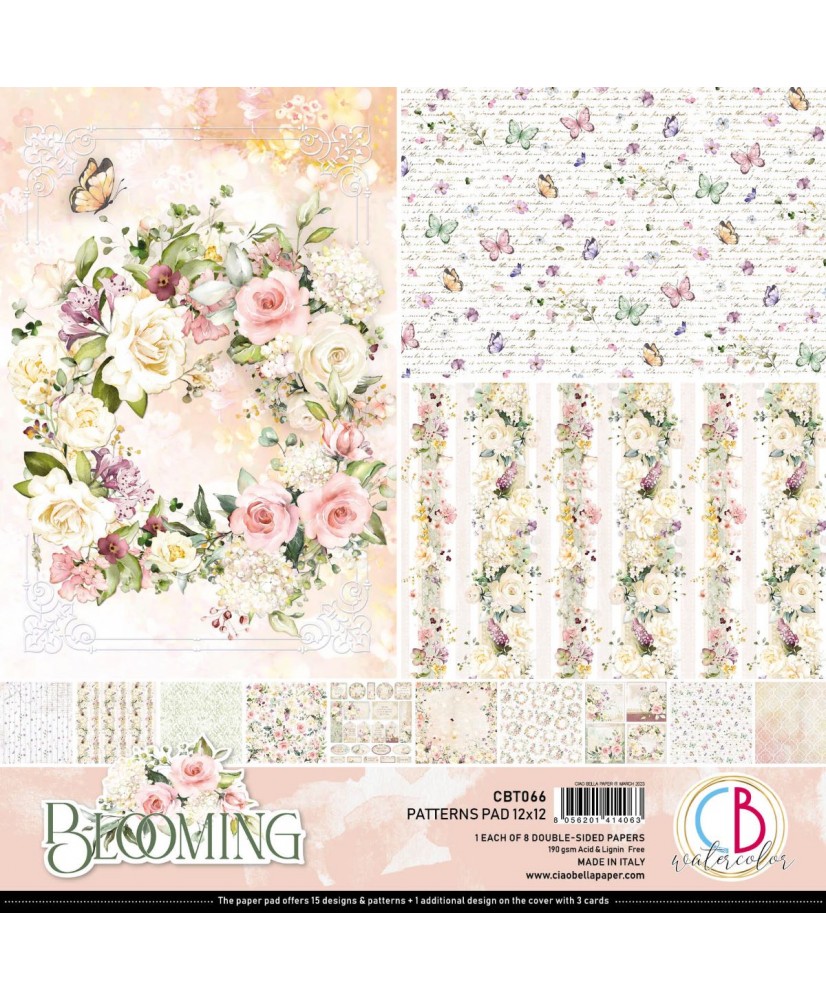 Blooming Patterns Pad 12x12 8/Pkg