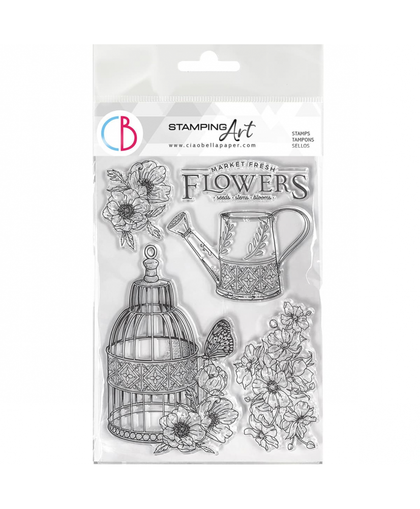 Clear Stamp Set 6x8 Fresh Flowers