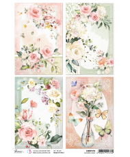 Rice Paper A4 Blooming Cards