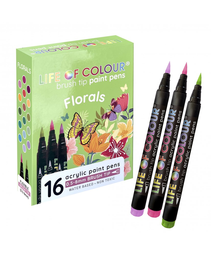 Floral Brush Tips 16pcs
