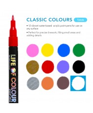 Classic Fine Acrylic Paint Pens Set of 12 (1mm)