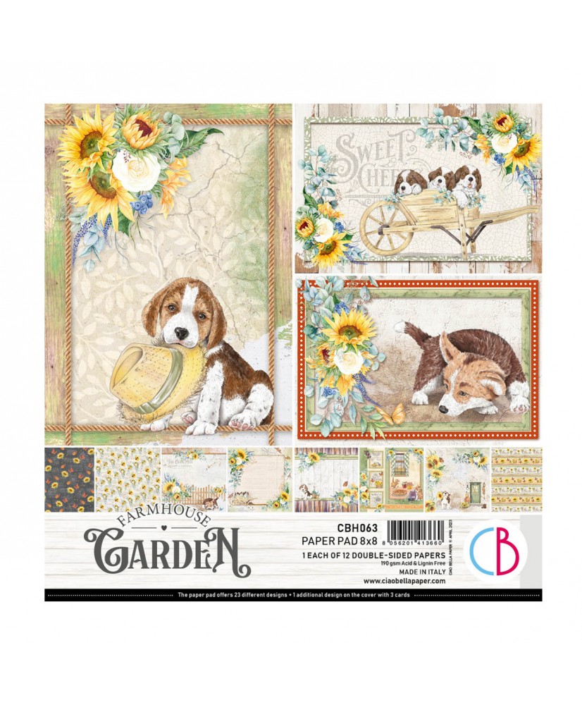 Farmhouse Garden Paper Pad 8x8 12/Pkg