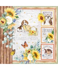 Farmhouse Garden Paper Pad 8x8 12/Pkg