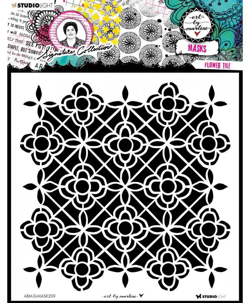 ABM Mask Flower Tile 20x20cm
