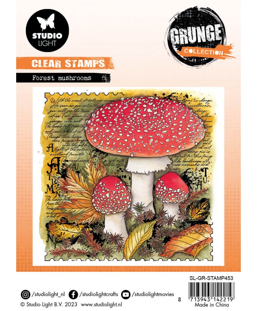 Clear Stamp Forrest Mushrooms Grunge 122x122