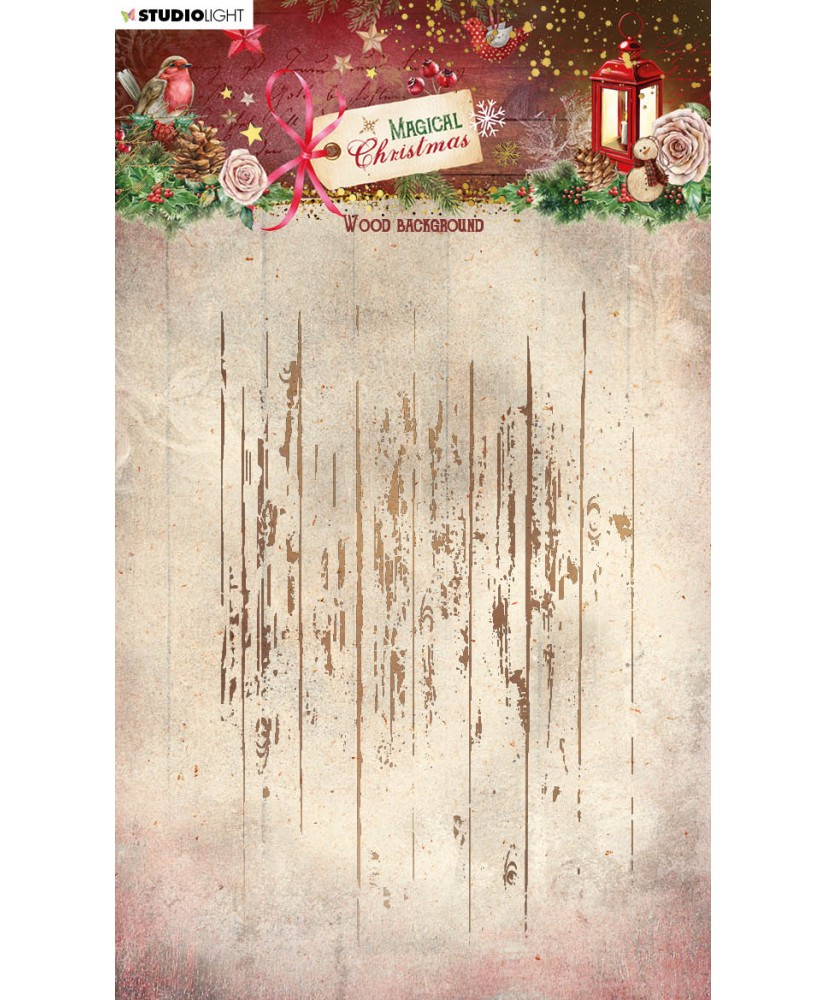 Clear Stamp Wood Background Magical Christmas