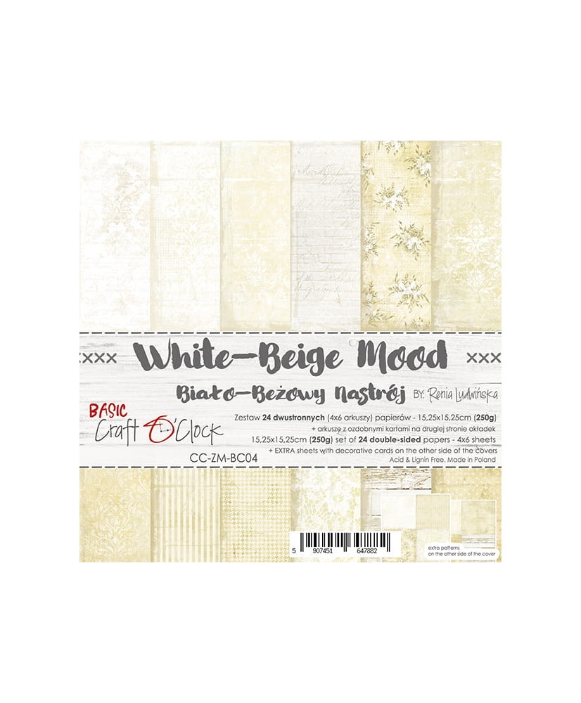 White-Beige Mood - A Set Of Papers 15,25x15,25cm