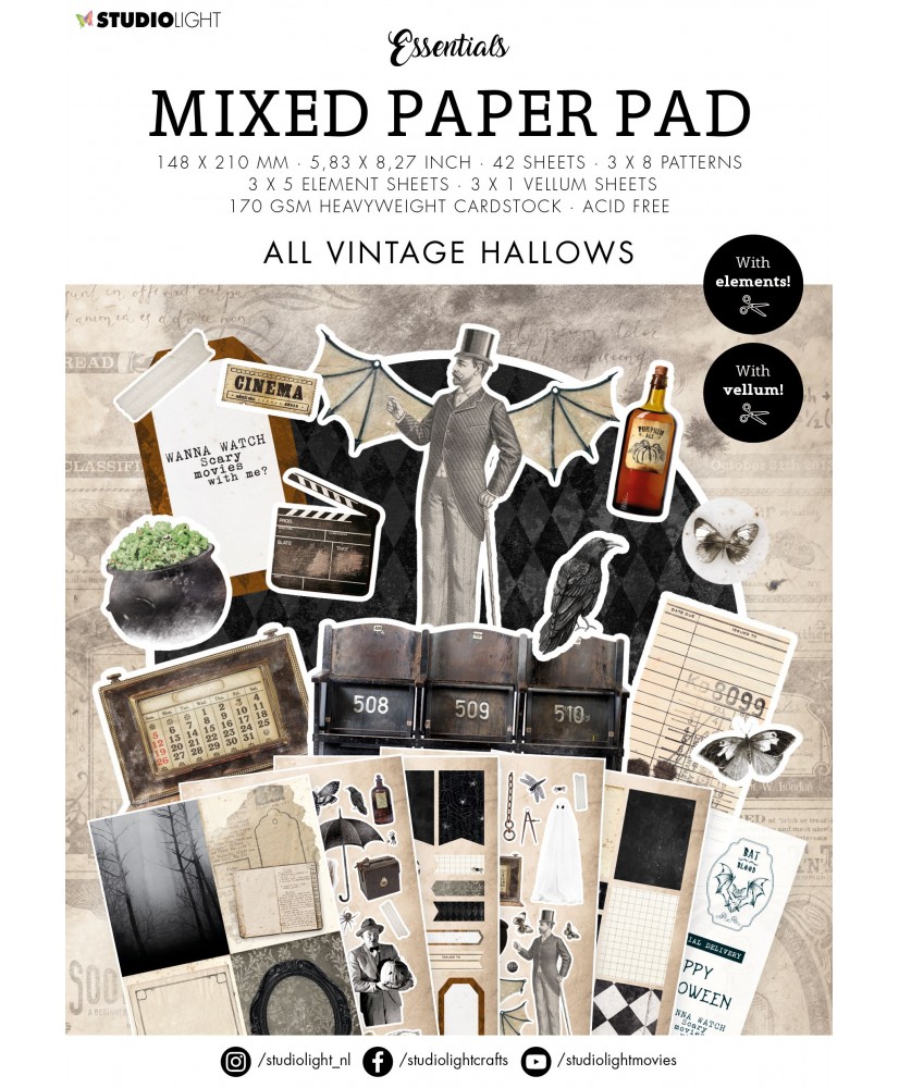 Mixed Paper Pad All Vintage Hallows 148x210 42 SH