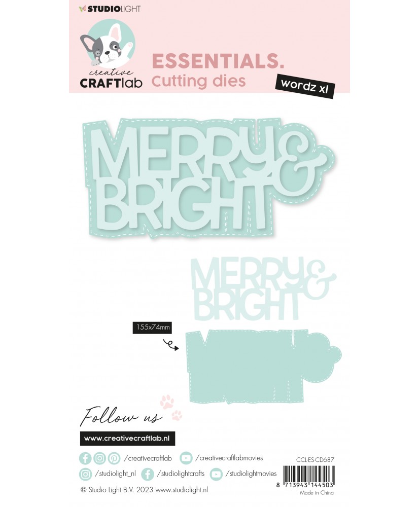 Cutting-Die Wordz XL Merry and Bright 77x158 4 PC