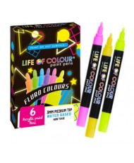 Fluro Acrylic Paint Pens 6pcs