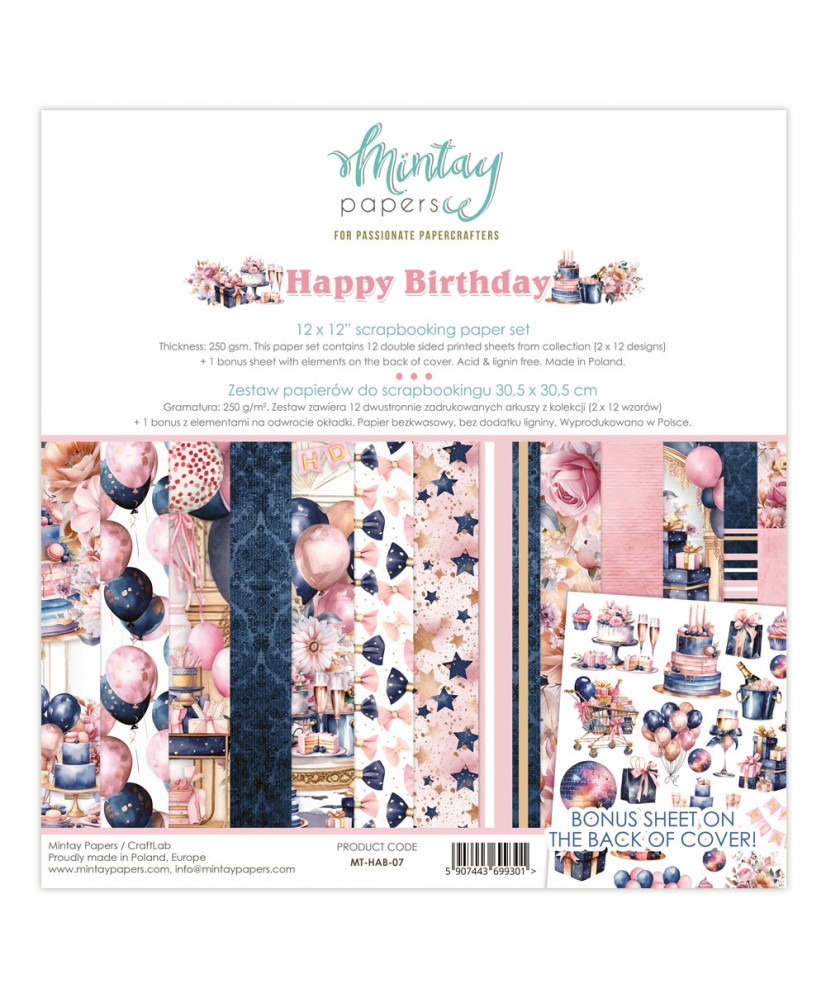 12 x 12 Paper Set - Happy Birthday Price to be confirmed