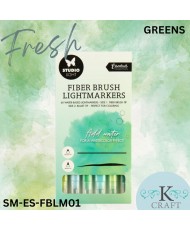 SL Fiber Brush Light Markers Green Colors 6 PC