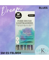 SL Fiber Brush Light Markers Blue Colors 6 PC