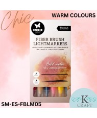 SL Fiber Brush Light Markers Warm Colors 6 PC