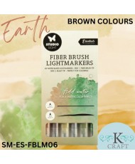 SL Fiber Brush Light Markers Brown Colors 6 PC