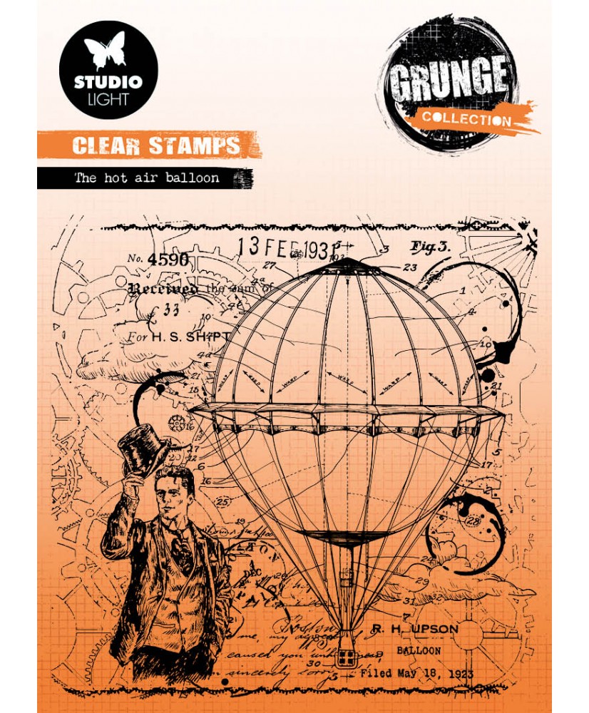 Clear Stamp The Hot Air Balloon Grunge 122x122mm