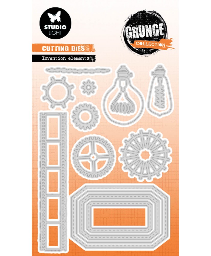 Cutting Die Invention Grunge 102x155 13 PC