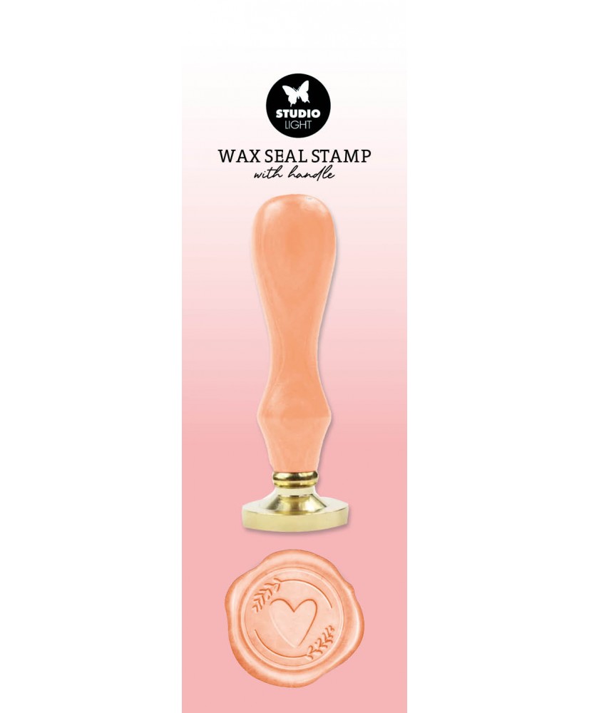 SL Wax Stamp with handle Peach heart  Tools