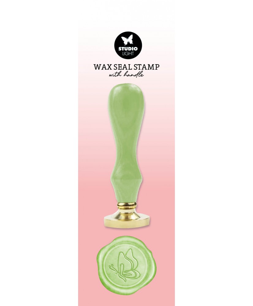 SL Wax Stamp with handle Green butterfly Essentials Tools
