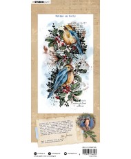 JMA Stamp Robins On Holly Vintage Christmas 95x193