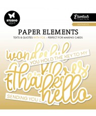 Paper Elements Sentiments Gold Foil 140x150 35 PC