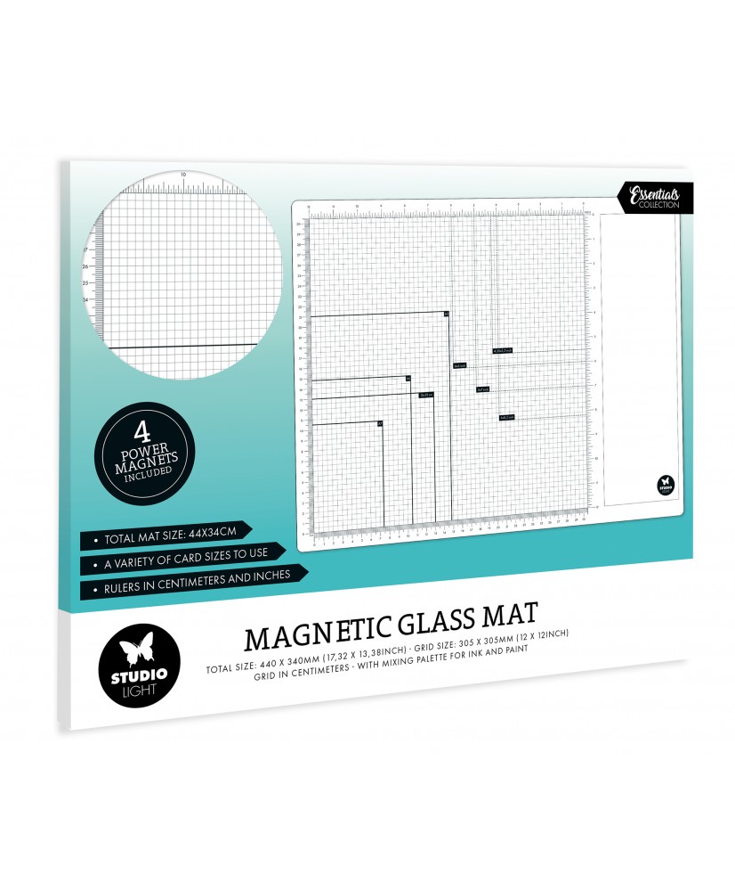 SL Magnetic Glass Mat 4 magnets incl Essentials 450x350x10mm 1PC