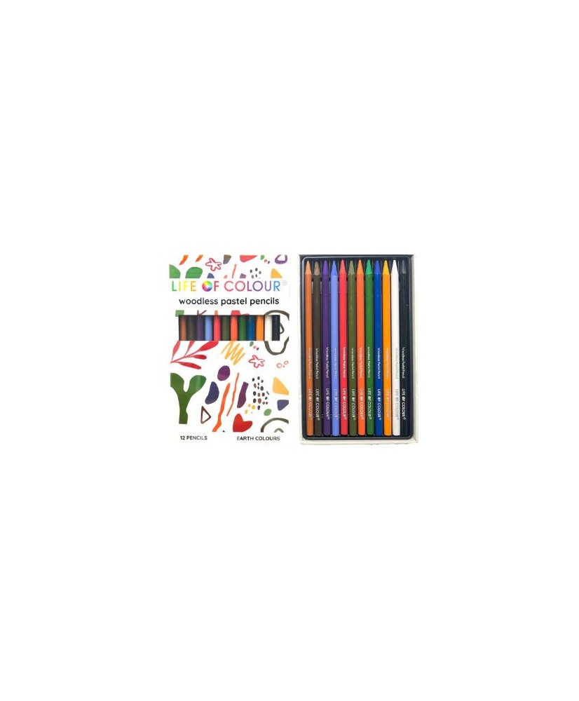 Woodless Pastel Pencils - Earth Colors - Set of 12