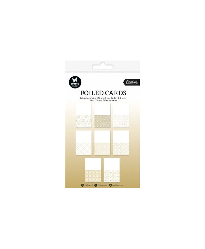 SL Foiled Folded Cards Gold 146x228x6mm 24 PC