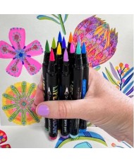 Wildflowers Brush Tip Acrylic Paint Pens - Set of 12