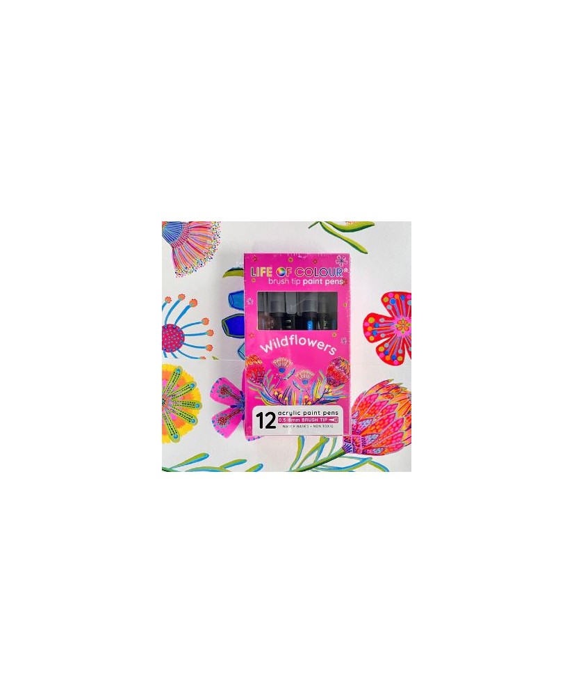New Wildflowers Acrylic Brush Pens 12pcs