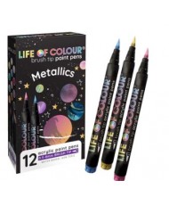 Metalic Brush Pens 12pcs